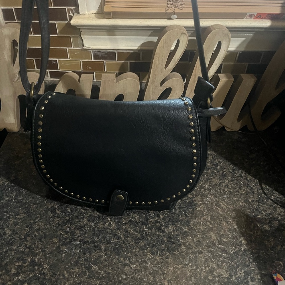 Black Studded Crossbody Bag